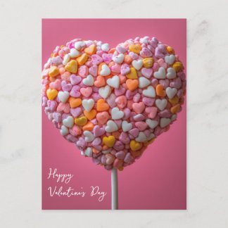 Bunter Herz Cake Pop Valentinstag Briefkaart