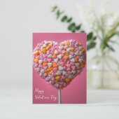 Bunter Herz Cake Pop Valentinstag Briefkaart (Staand voorkant)