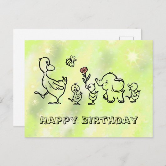 bunter Lauf Briefkaart (Voorkant / Achterkant)