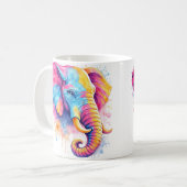 Bunter Regenbogen Elefant Aquarell Koffiemok (Voorkant links)