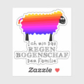 Bunter Regenbogenschaf Sticker (Vel)