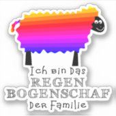 Bunter Regenbogenschaf Sticker (Voorkant)