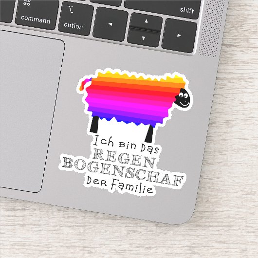 Bunter Regenbogenschaf Sticker (Detail)