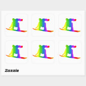Bunter Snowboard Regenbogen Sticker (Vel)