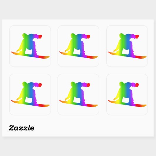 Bunter Snowboard Regenbogen Sticker (Vel)