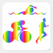 Bunter Triathlon Regenbogen Sticker (Voorkant)
