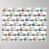 Buntes Deux Chevaux 2cv Muster Poster (Voorkant)