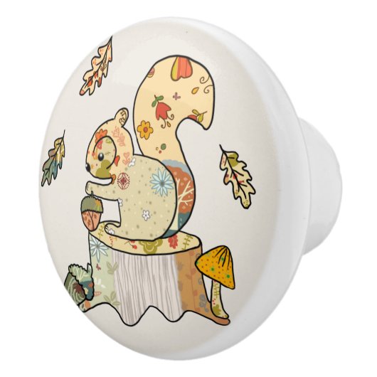 buntes Eichhörnchen Keramische Knop (Rechts)