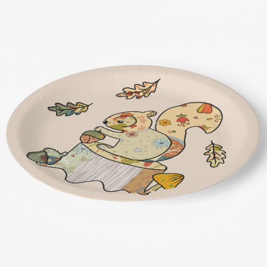 Buntes Eichhörnchen Papieren Bordje (Gekanteld)