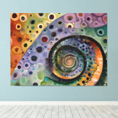 buntes Kissen Canvas Afdruk (Insitu (Houten vloer))