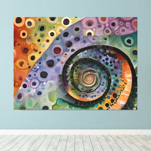 buntes Kissen Canvas Afdruk (Insitu (Houten vloer))