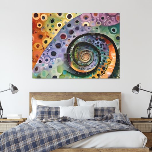 buntes Kissen Canvas Afdruk (Insitu (Slaapkamer))