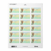 buntes Lama Adressaufkleber Etiket (Full Sheet)