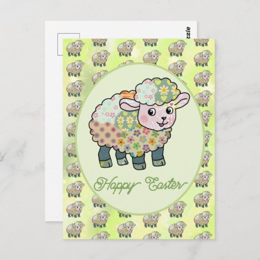 buntes Lämmchen  postkarte Briefkaart (Voorkant / Achterkant)