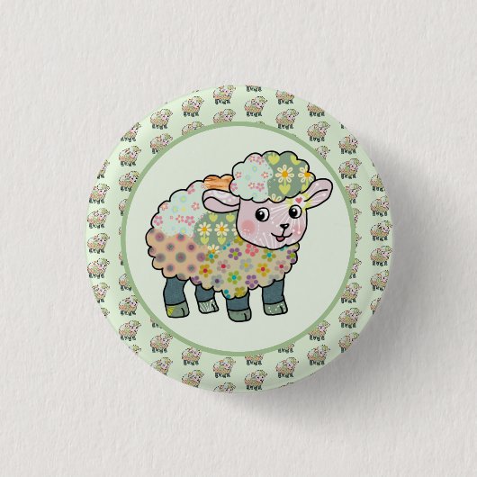 buntes Lämmchen postkarte Ronde Button 3,2 Cm (Voorkant)