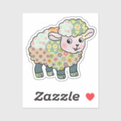 buntes Lämmchen postkarte Sticker (Vel)