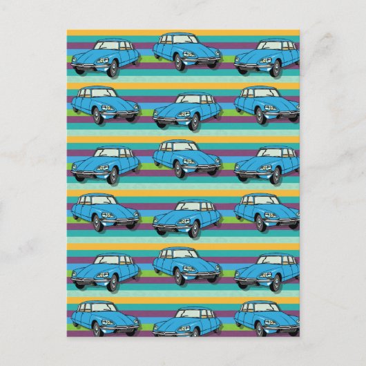 Buntes Oldtimer Citroen DS 19 Duo Briefkaart (Voorkant)