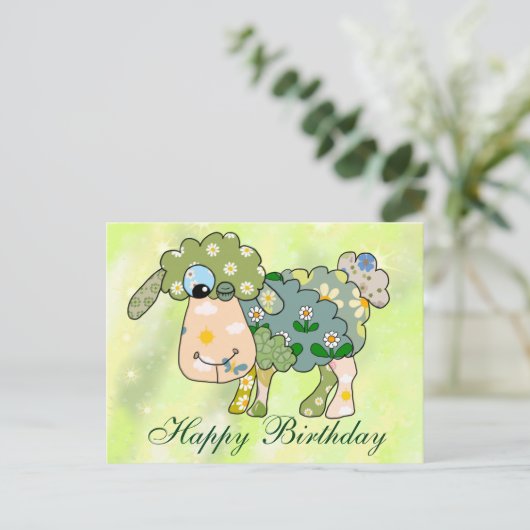 Buntes Schaf Postkarte Briefkaart (Staand voorkant)