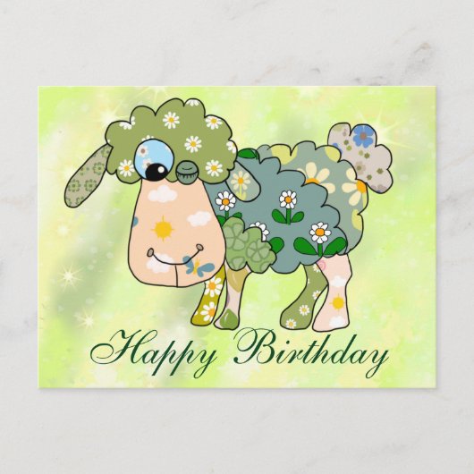 Buntes Schaf Postkarte Briefkaart (Voorkant)