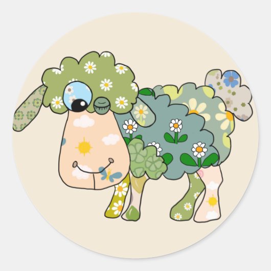 Buntes Schaf Ronde Sticker (Voorkant)