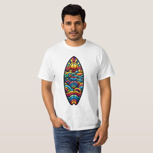 Buntes Surfbrett T-shirt (Voorkant volledig)