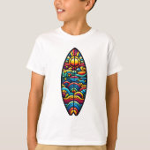 Buntes Surfbrett T-shirt (Voorkant)