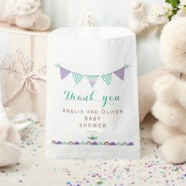 Bunting Banner Neutral Gender Baby shower Bedankzakje