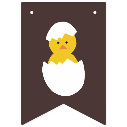 Bunting Banner van de haastige paaspartij - bruin (Tweede vlag)