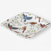 Bunting Birds Carré Motif Papieren Bordje (Gebogen)