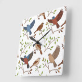 Bunting Birds Carré Motif Vierkante Klok (Hoek)