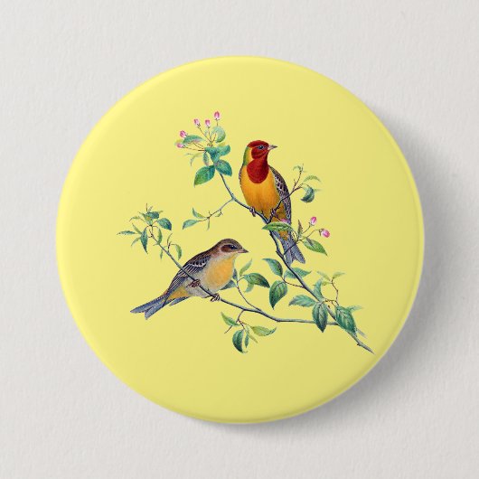 Bunting Birds, Ronde Button 7,6 Cm (Voorkant)
