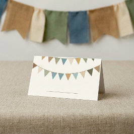 Bunting blanco plaats kaart met handschrift lijn plaatskaartje