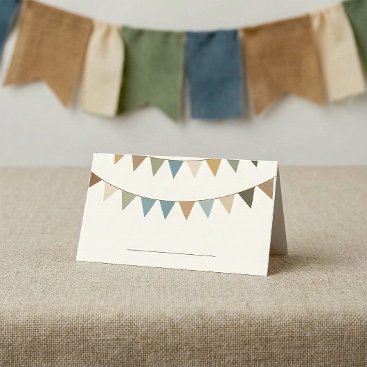 Bunting blanco plaats kaart met handschrift lijn plaatskaartje