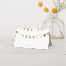 Bunting blanco plaats kaart met handschrift lijn