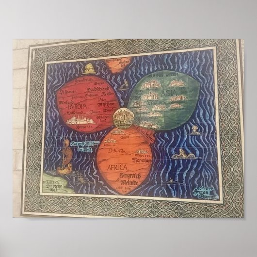 Bunting clover leaf map 1581 poster (Voorkant)