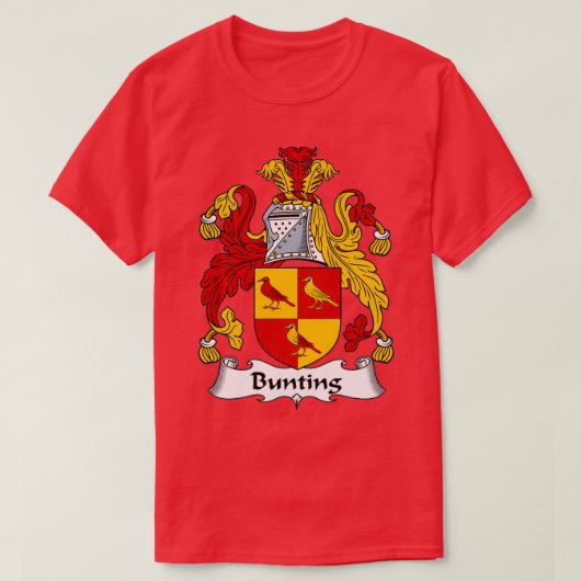 Bunting Coat of Arms Family Crest T-shirt (Design voorkant)