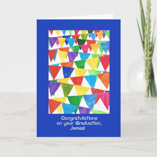 Bunting de Gelukwensen van Afstuderen voor James Kaart (Voorkant)