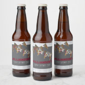 Bunting en blauwe ruit Drinkfles Labels Bier Etiket (Flessen)
