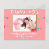 Bunting Flag Birthday Photo Thank you Briefkaart (Voorkant)