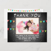 Bunting Flag Chalkboard Birthday Foto Briefkaart (Voorkant / Achterkant)