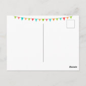 Bunting Flag Chalkboard Birthday Foto Briefkaart (Achterkant)