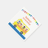 Bunting Flag Yellow School Bus Kids Verjaardagsfee Servet (Hoek)