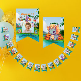 Bunting Flags Kids Verjaardagsfeest Baby Dinosauru Vlaggetjes