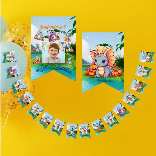 Bunting Flags Kids Verjaardagsfeest Baby Dinosauru Vlaggetjes