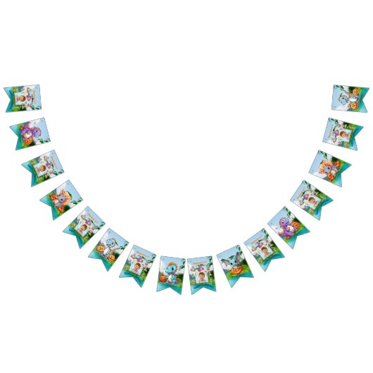 Bunting Flags Kids Verjaardagsfeest Baby Dinosauru Vlaggetjes (Alle)