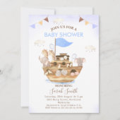 Bunting Flags Noah's Ark Boys Baby shower Kaart (Voorkant)