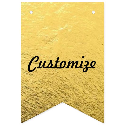 Bunting Gold Foil Shiny Party Banner Aanpassen (Eerste vlag)