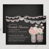 Bunting Mason Pot Chalkboard Bruiloft Uitnodiging (Voorkant / Achterkant)