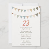 Bunting trouwtafel nummer kaart gastennaam lijst (Achterkant)