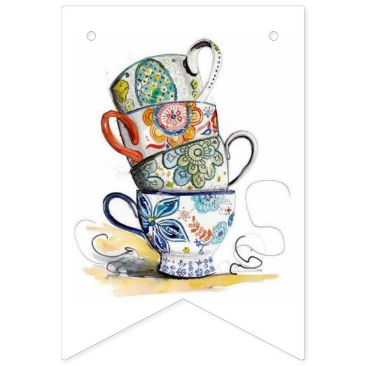 Bunting van de Zwassstaartpartij - Tea Party Vlaggetjes (Tweede vlag)